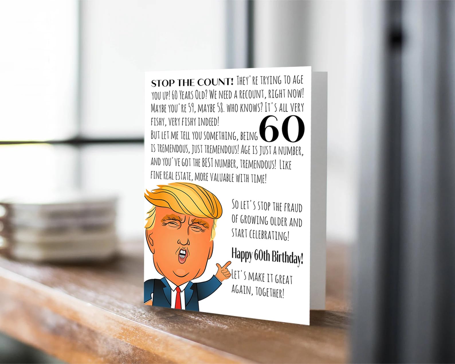 Funny 60th Birthday Card, 60 Birthday Card for Women Men, Birthday Card Decoration Gifts for Him or Her Turning 60 Years Old (5 x 7 Inch Birthday Card with Kraft Envelope)