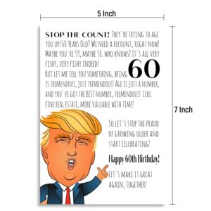 Funny 60th Birthday Card, 60 Birthday Card for Women Men, Birthday Card Decoration Gifts for Him or Her Turning 60 Years Old (5 x 7 Inch Birthday Card with Kraft Envelope)