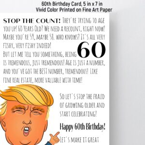 Funny 60th Birthday Card, 60 Birthday Card for Women Men, Birthday Card Decoration Gifts for Him or Her Turning 60 Years Old (5 x 7 Inch Birthday Card with Kraft Envelope)