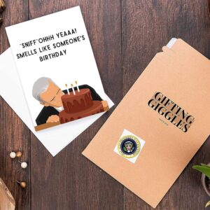 GIFTING GIGGLES Funny Joe Biden Birthday Card | Political Birthday Cards | Great President Gag Gift for 30th 40th 50th 60th 70th 80th 90th | Comes with Presidential Seal - MADE IN USA