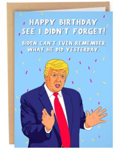 sleazy greetings funny donald trump card | birthday card for 30th 40th 50th | making fun of joe biden card