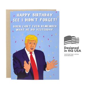 Sleazy Greetings Funny Donald Trump Card | Birthday Card For 30th 40th 50th | Making Fun Of Joe Biden Card