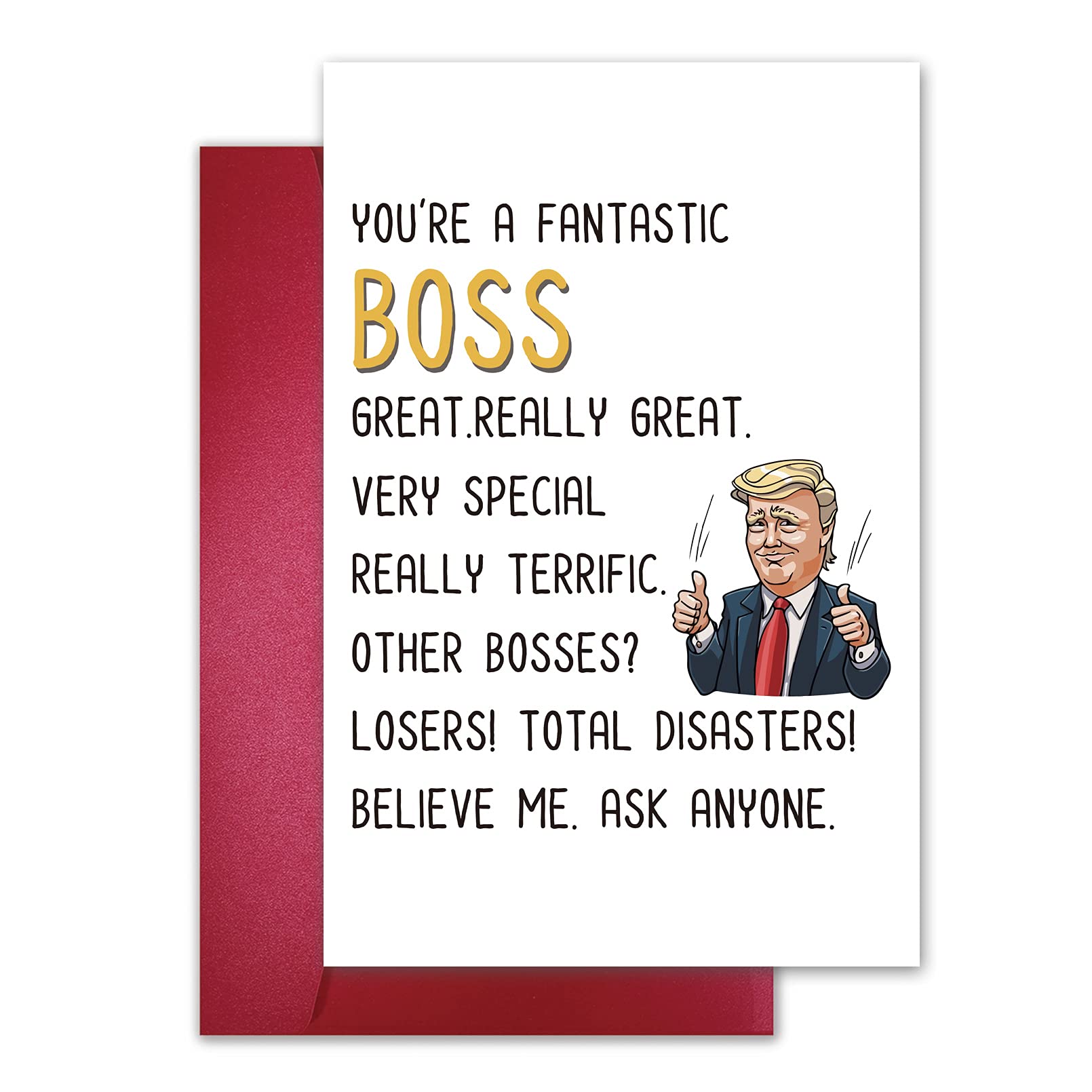 Chomerry Funny Boss Day Card, Birthday Card for Boss, Donald Trump Boss ...