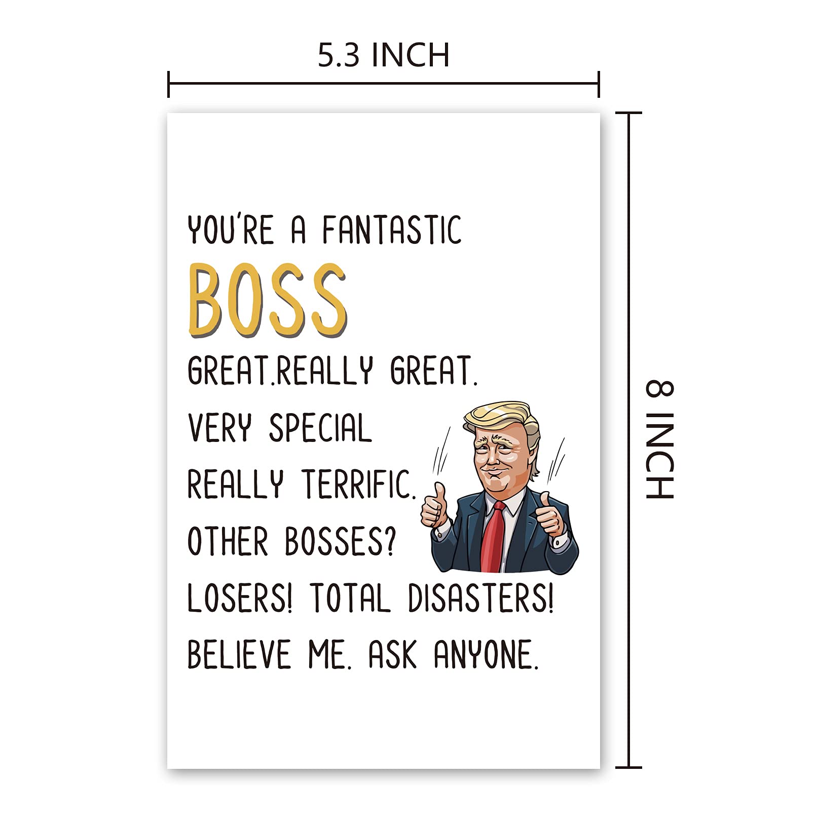 Chomerry Funny Boss Day Card, Birthday Card for Boss, Donald Trump Boss Card, Best Boss Card