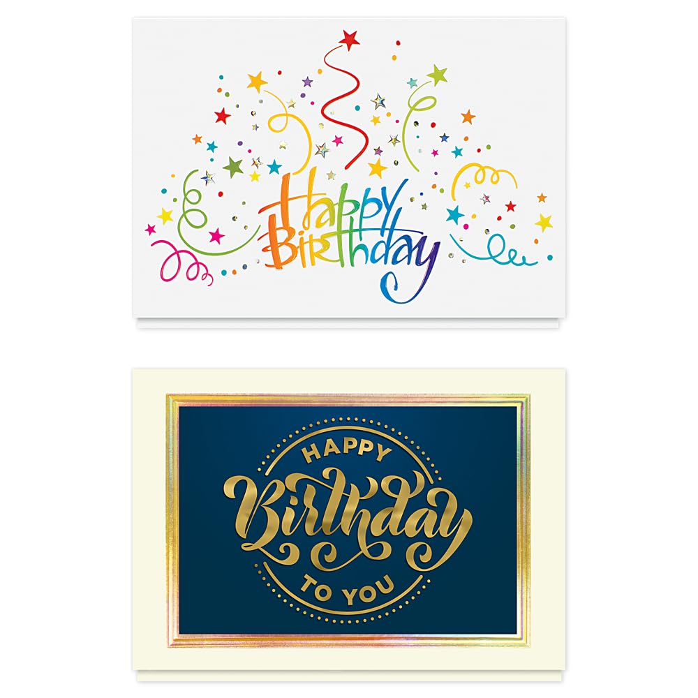 The Gallery Collection - Birthday Cards Assortment Box (35 Cards), Foil & Embossing (Birthday 2)