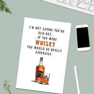 Zoytonky Funny Whiskey Birthday Card for Men Women or Friend, Humor Bday Card for Boyfriend Girlfriend,I'm Not Saying You're Old Cute Birthday Card for Family 30th 40th 50th 60th 70th