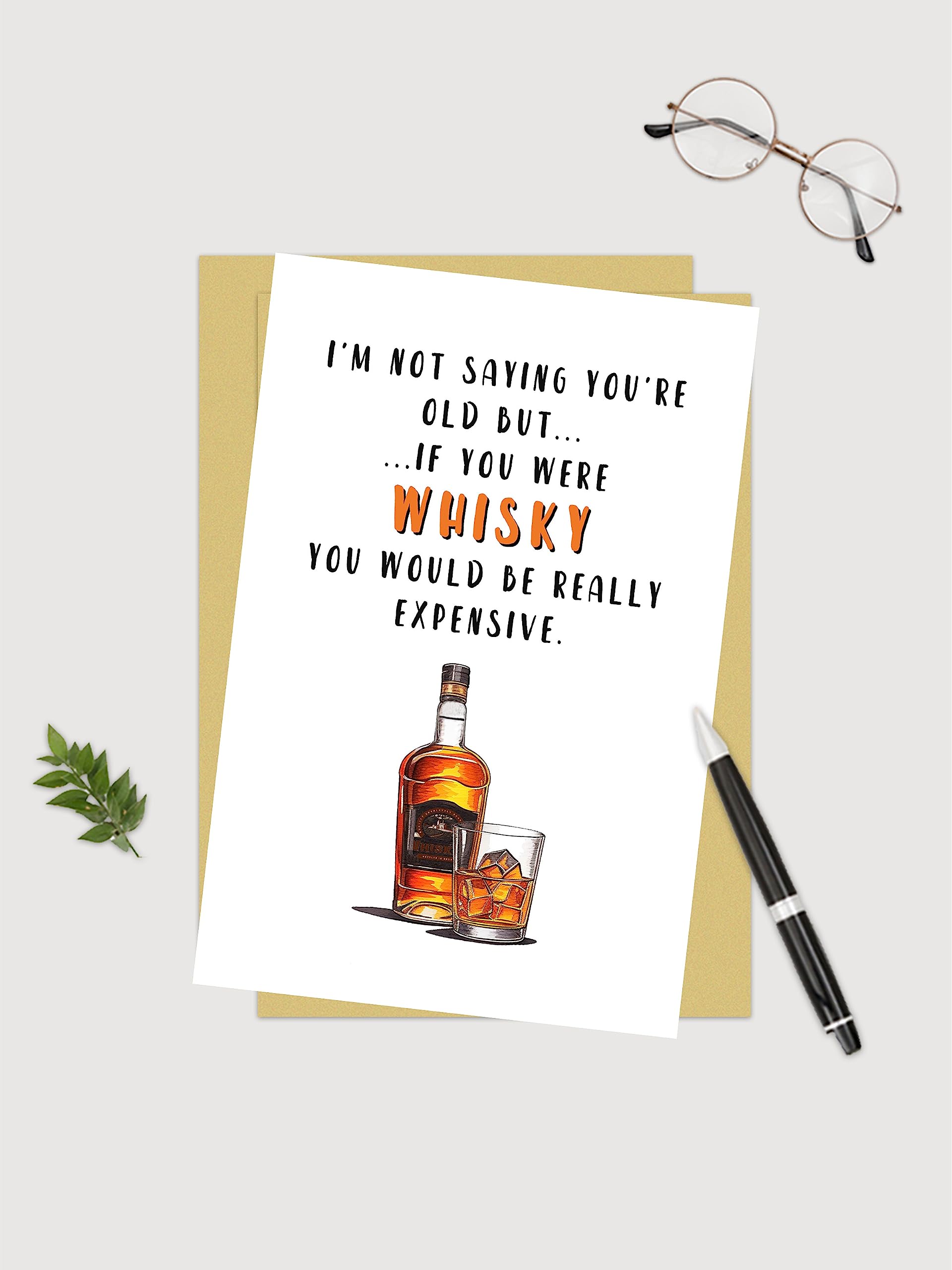 Zoytonky Funny Whiskey Birthday Card for Men Women or Friend, Humor Bday Card for Boyfriend Girlfriend,I'm Not Saying You're Old Cute Birthday Card for Family 30th 40th 50th 60th 70th