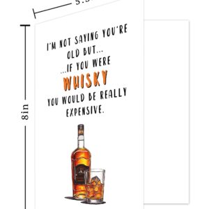 Zoytonky Funny Whiskey Birthday Card for Men Women or Friend, Humor Bday Card for Boyfriend Girlfriend,I'm Not Saying You're Old Cute Birthday Card for Family 30th 40th 50th 60th 70th