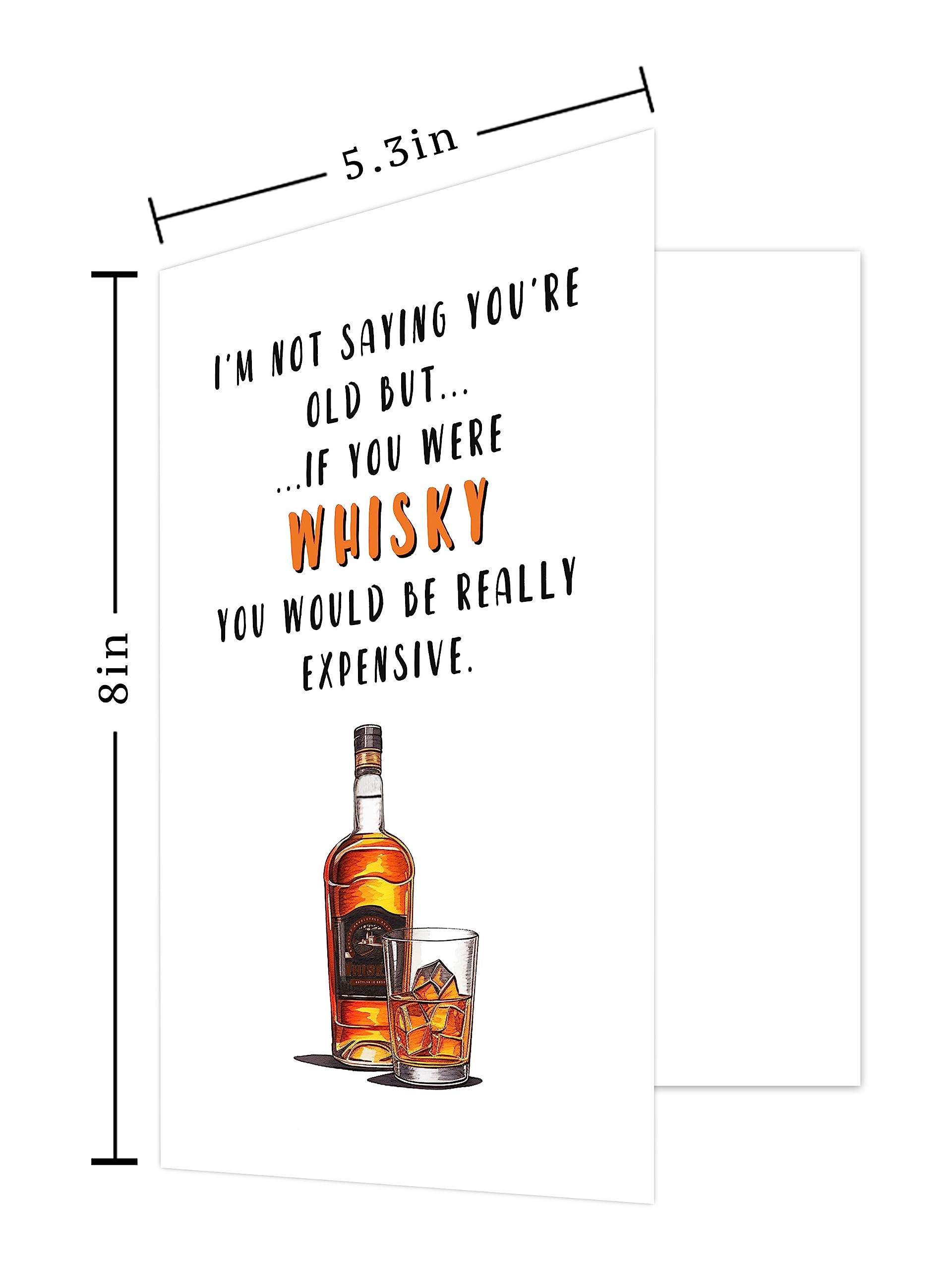 Zoytonky Funny Whiskey Birthday Card for Men Women or Friend, Humor Bday Card for Boyfriend Girlfriend,I'm Not Saying You're Old Cute Birthday Card for Family 30th 40th 50th 60th 70th