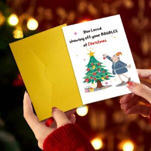 UUEFKTN Humorous Adult Christmas Cards for Him, Funny Rude Christmas Gift for Dad, BoyFriend, Friends. Adult Merry Christmas Greeting Card, Rude Adult Cheeky Humorous - Baubles Laugh