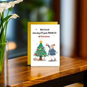 UUEFKTN Humorous Adult Christmas Cards for Him, Funny Rude Christmas Gift for Dad, BoyFriend, Friends. Adult Merry Christmas Greeting Card, Rude Adult Cheeky Humorous - Baubles Laugh