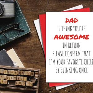 Ikassong Funny Card for Dad Birthday Father's Day 5.3 x 7.6 with 2 Envelopes