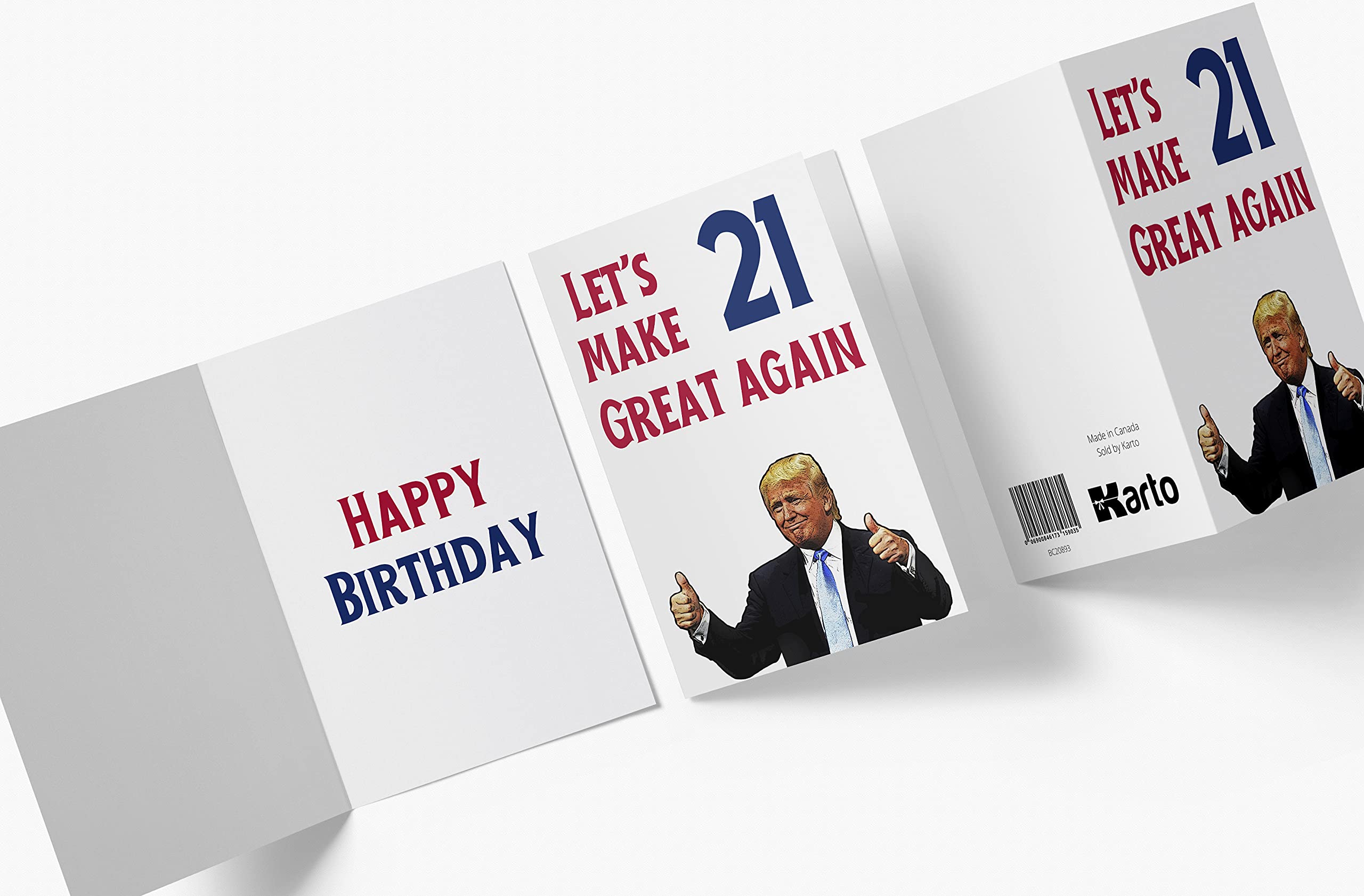 Let's Make 21 Great Again – Donald Trump – Sarcasm 21st Birthday Cards for Men, Women, Family, Friends, Etc. – Donald Trump Birthday Cards 21 Years Old – 21st Birthday Cards 21st Anniversary