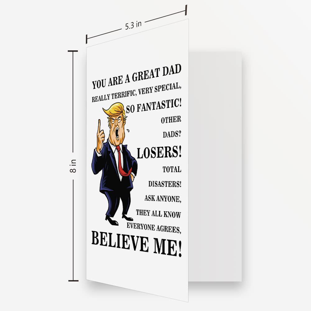 OJsensai Trump Fathers Day Card, Hilarious Birthday Card for Father, You Are A Great Dad Card, Funny Trump Fathers Day Gift for Dad