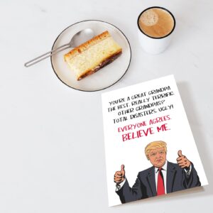 Chenive Trump Fathers Day Card for Grandpa, Funny Donald Trump Father’s Day Card, Granddad Birthday Greeting Card, You’re Great Grandpa