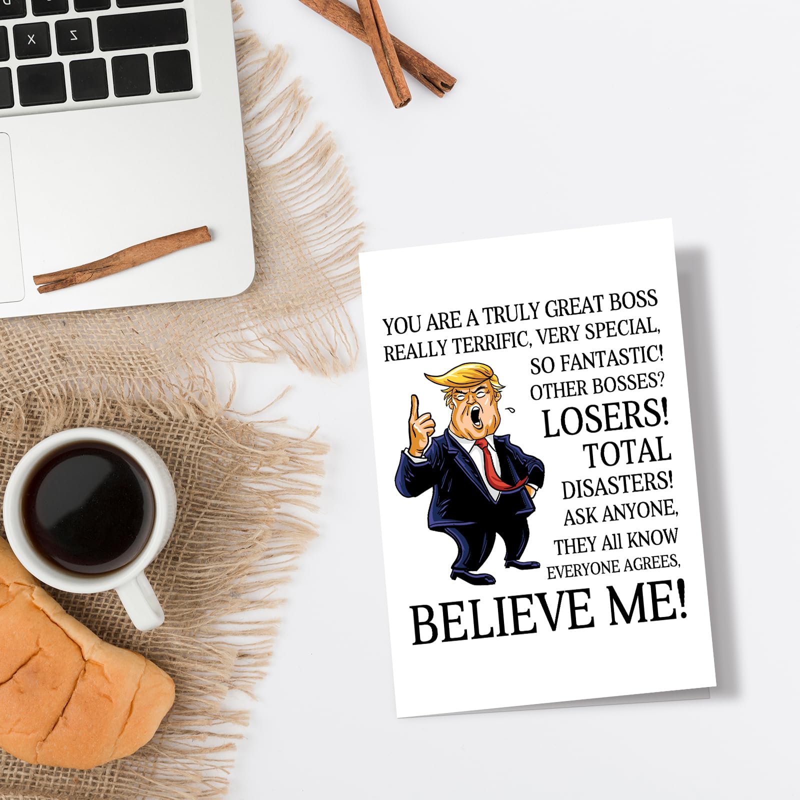 Spercy Funny Trump Boss's Day Card, Trump Birthday Card for Boss, Happy Boss's Day Gift, You Are Truly Great Boss