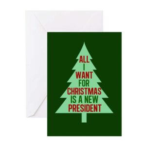 cafepress funny political christma folded greeting cards (10-pack) glossy