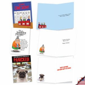 NobleWorks - 20 Funny Box Set Birthday Greeting Cards Assortment with Envelopes (4.63 x 6.75 Inch) Adult Humor Variety Pack for Men and Women - Birthday Bonanza AC8837BDG-B2x10