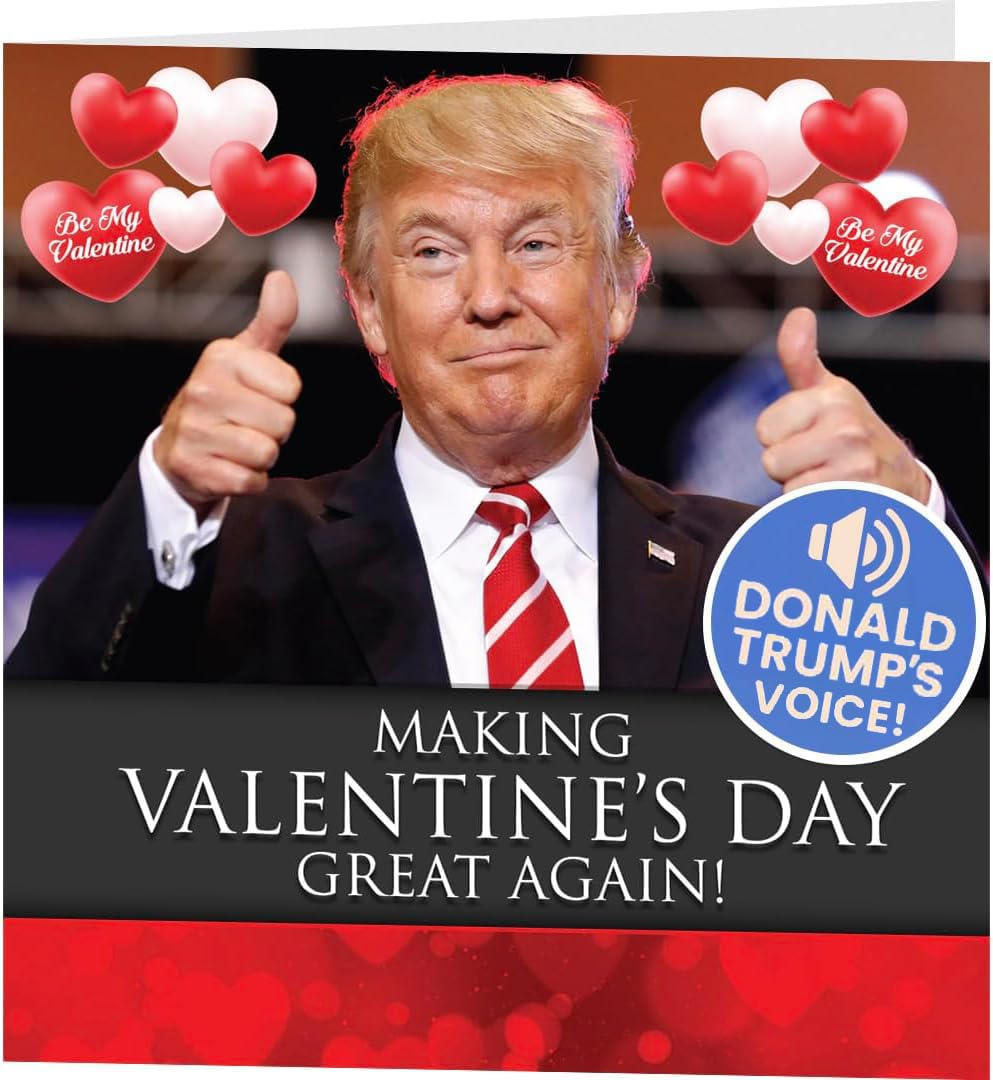 OUR FRIENDLY FOREST Talking Greeting Card - Donald Trump Valentines Card - Funny Valentine's Day Gift for Him or Her Glossy Finish Card with Audio Technology - Includes Envelope