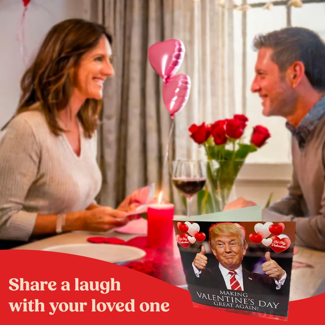 OUR FRIENDLY FOREST Talking Greeting Card - Donald Trump Valentines Card - Funny Valentine's Day Gift for Him or Her Glossy Finish Card with Audio Technology - Includes Envelope