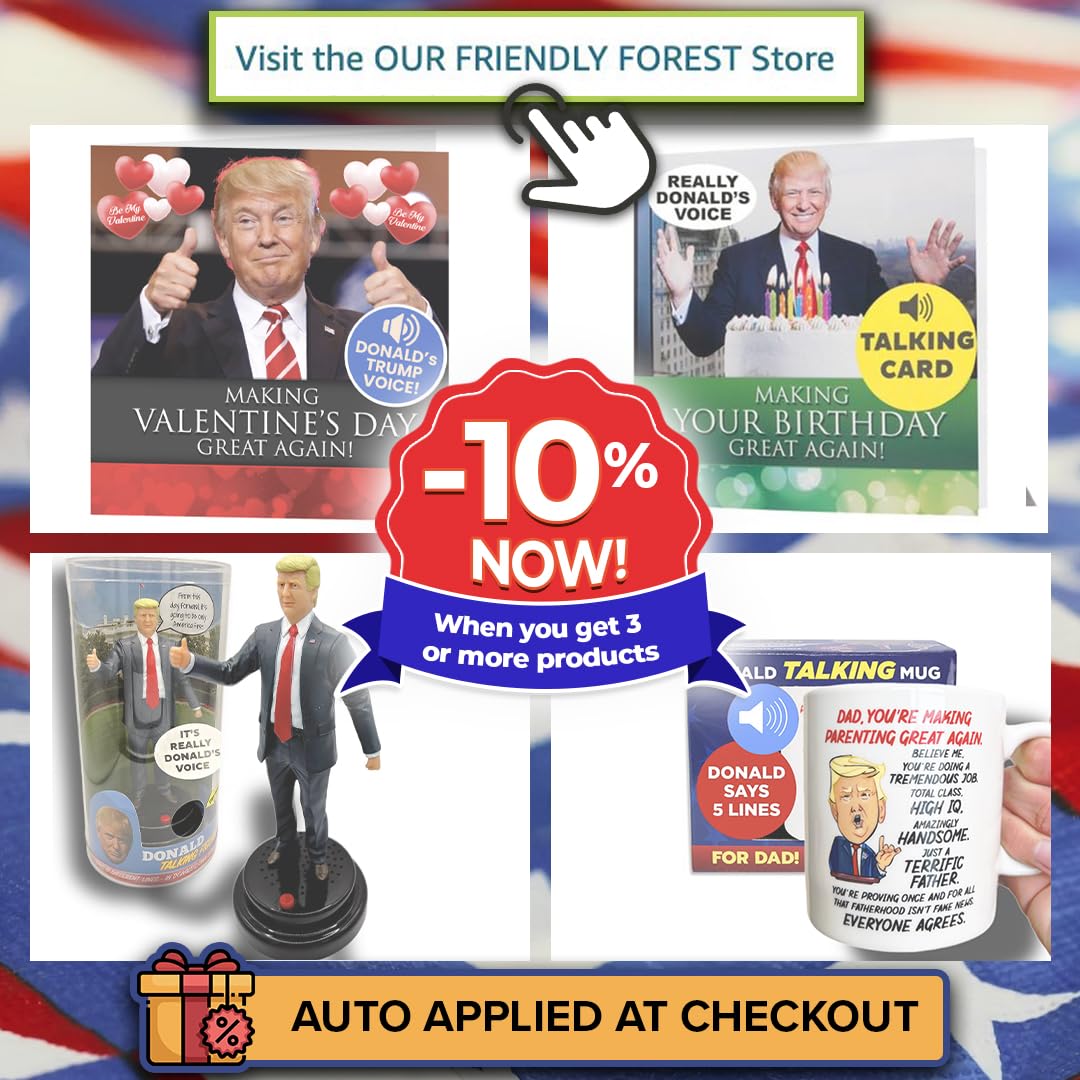 OUR FRIENDLY FOREST Talking Greeting Card - Donald Trump Valentines Card - Funny Valentine's Day Gift for Him or Her Glossy Finish Card with Audio Technology - Includes Envelope