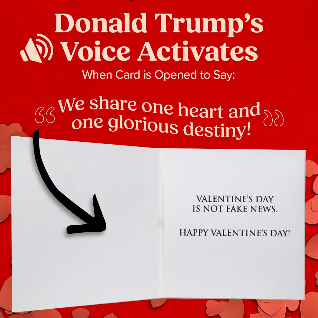 OUR FRIENDLY FOREST Talking Greeting Card - Donald Trump Valentines Card - Funny Valentine's Day Gift for Him or Her Glossy Finish Card with Audio Technology - Includes Envelope