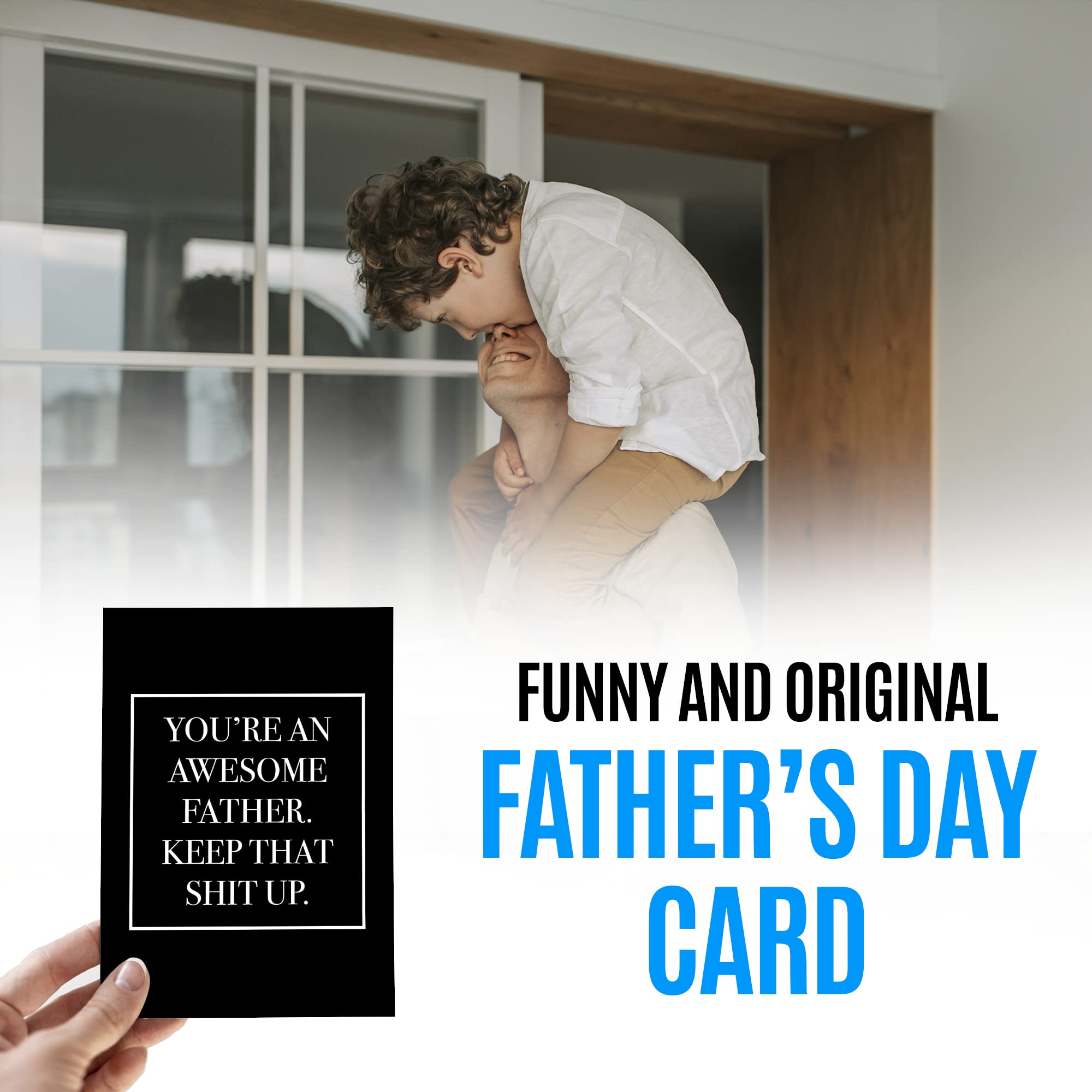 Original and funny card for dad from son, daughter or wife with envelope | Inappropriate gag card for Father's Day, Birthday, Anniversary, Christmas or for new father