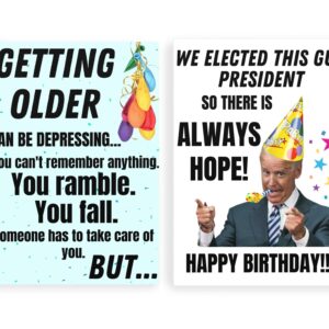 Pesky Patriot Funny Joe Biden Birthday Card for Getting Older | Old Humor Let's Go Brandon Gag Gift Birthday Card with Envelope