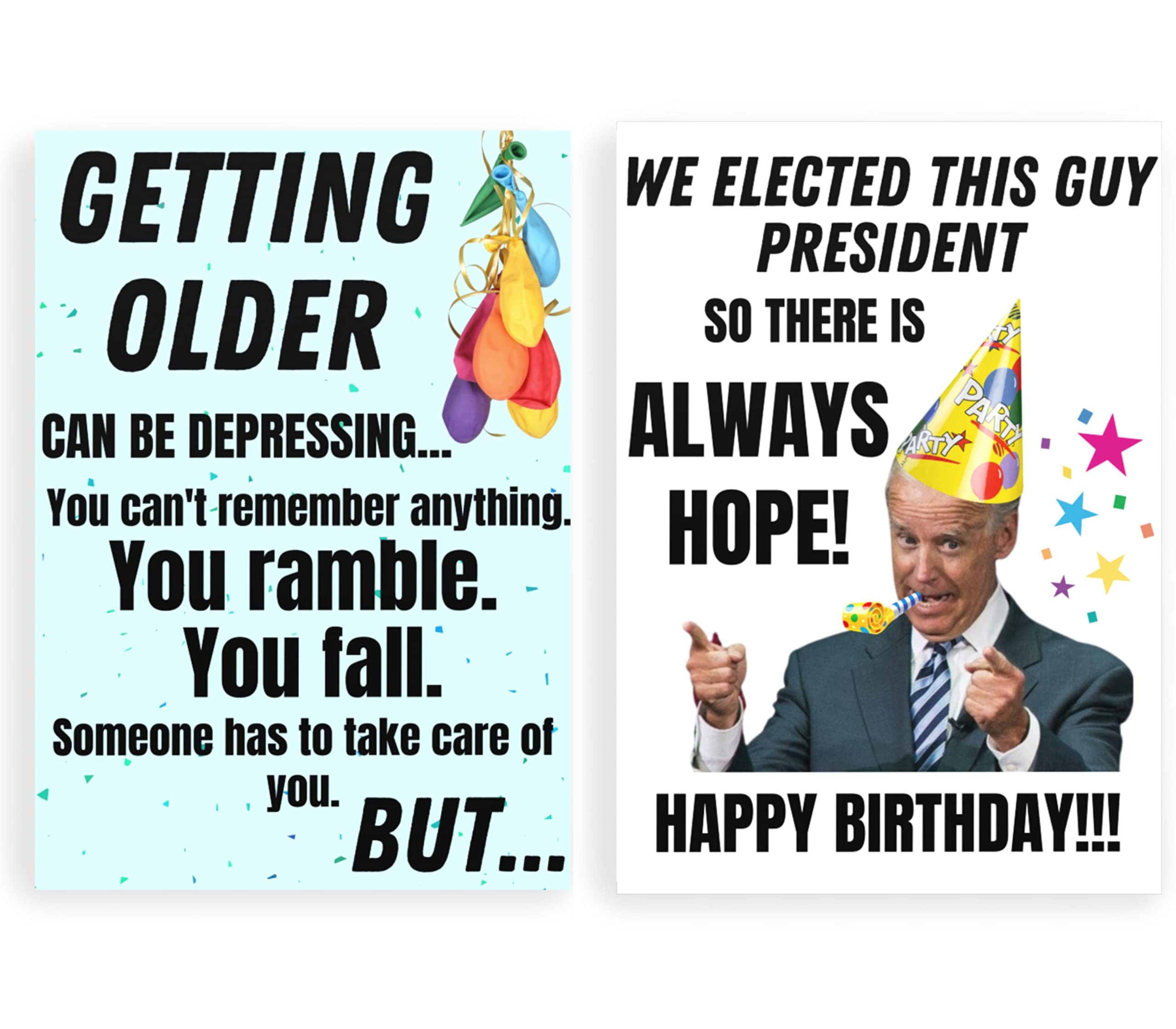 Pesky Patriot Funny Joe Biden Birthday Card for Getting Older | Old Humor Let's Go Brandon Gag Gift Birthday Card with Envelope