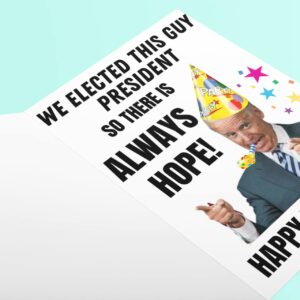 Pesky Patriot Funny Joe Biden Birthday Card for Getting Older | Old Humor Let's Go Brandon Gag Gift Birthday Card with Envelope