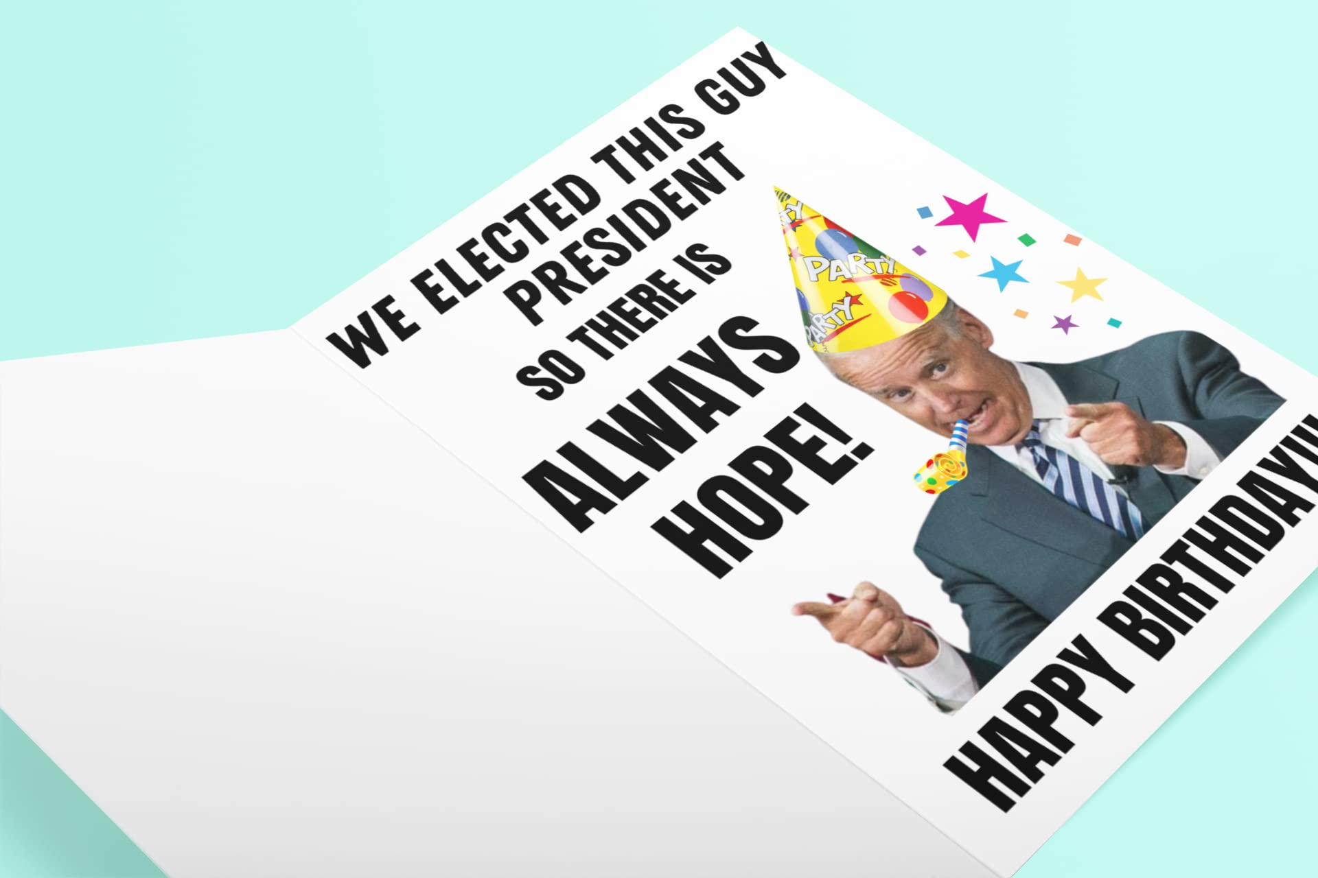 Pesky Patriot Funny Joe Biden Birthday Card for Getting Older | Old Humor Let's Go Brandon Gag Gift Birthday Card with Envelope