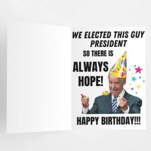 Pesky Patriot Funny Joe Biden Birthday Card for Getting Older | Old Humor Let's Go Brandon Gag Gift Birthday Card with Envelope