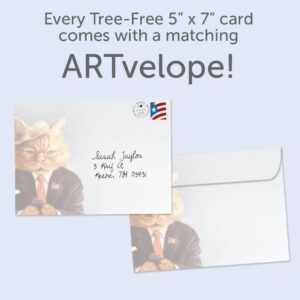 Tree-Free Greetings - Humorous Birthday Cards for Husband - Artful Designs - 1 Card + Matching Envelopes - Made in USA - 100% Recycled Paper - 5"x7" - Trump Cat (GO61448)