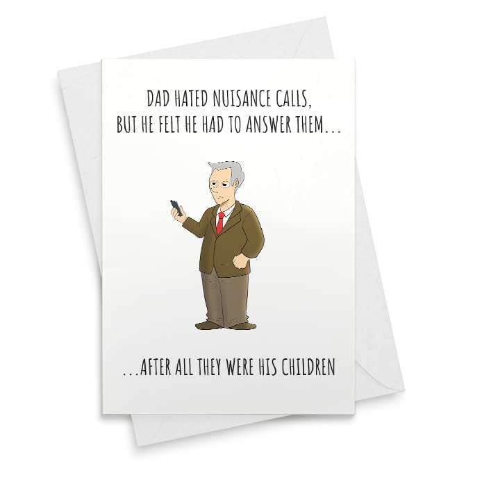 Funny Dad Birthday Card/Father's Day Card - best Dad kids son daughter - humorous humour amusing [00302]