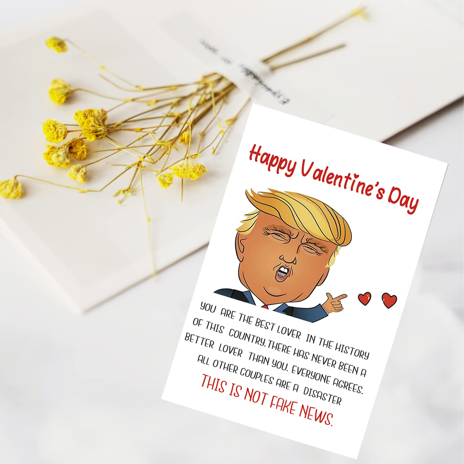 Arsagen Donald Trump Inspired Valentine's Card, Funny Trump Fake News Vday Card, You're The Best Lover, Trump Voice Card