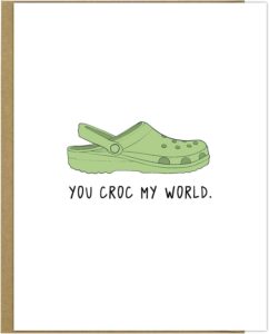 rockdoodles croc my world funny anniversary card for husband, fathers day card from wife, 4.25 in. x 5.5 in.