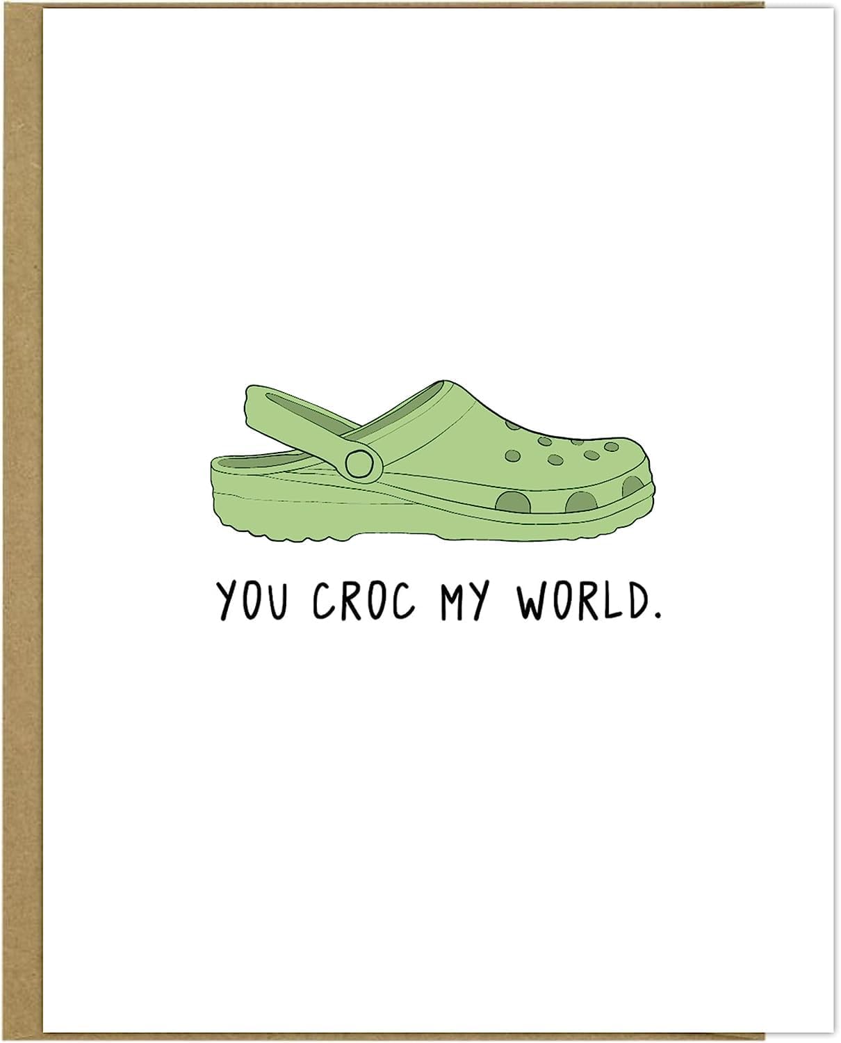 rockdoodles Croc My World Funny Anniversary Card For Husband, Fathers Day Card From Wife, 4.25 in. x 5.5 in.