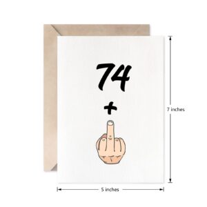 MAGJUCHE Funny 75th Birthday Card, 74+1 women Or Men Sweet 75 Years Old Birthday Gift Joke Card