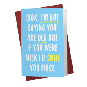 Karto Funny Birthday Card for Men Women, Large 5.5 x 8.5 Happy Birthday Card for Dad Mom, Birthday Card for Brother Sister, Grandpa Grandma Sniff You First