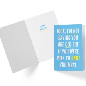 Karto Funny Birthday Card for Men Women, Large 5.5 x 8.5 Happy Birthday Card for Dad Mom, Birthday Card for Brother Sister, Grandpa Grandma Sniff You First