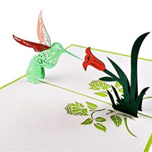 iGifts And Cards Season’s Greetings Hummingbird 3D Pop Up Greeting Card – Merry Christmas, Happy Holidays, Feliz Navidad, Joy, Hope, Unique, Special