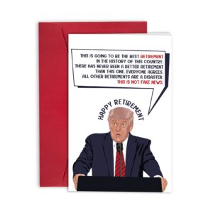 Ulbeelol Funny Donald Trump Retirement Card, Humorous Trump Card for Coworker Friends, The Best Retirement in The History Card