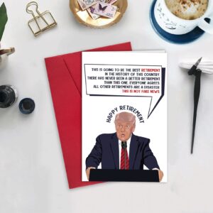 Ulbeelol Funny Donald Trump Retirement Card, Humorous Trump Card for Coworker Friends, The Best Retirement in The History Card