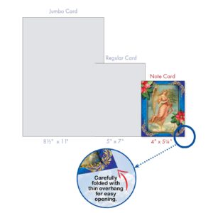 The Best Card Company - 10 Religious Christmas Note Cards (4 x 5.12 Inch) - Boxed Angel Greeting Cards, Assorted Set (Not Foil) - Christmas Angels M1747XS