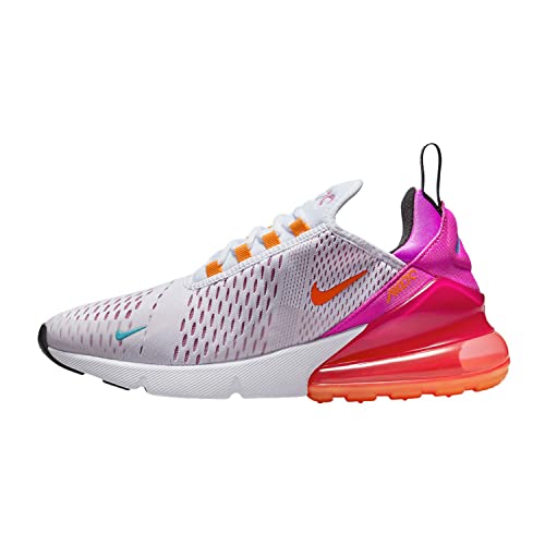 NIKE Women's Air Max 270 Shoes, White/Bright Crimson, 8