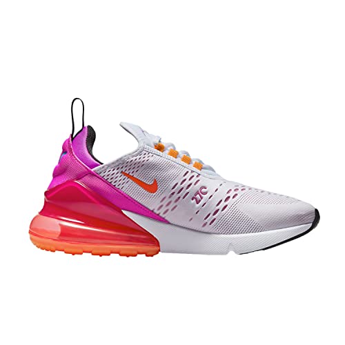 NIKE Women's Air Max 270 Shoes, White/Bright Crimson, 8