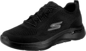 skechers men's gowalk arch fit-athletic workout walking shoe with air cooled foam sneaker, black, 8