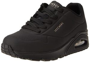 skechers womens skecher street women's uno - stand on air sneaker, black/black, 11 us