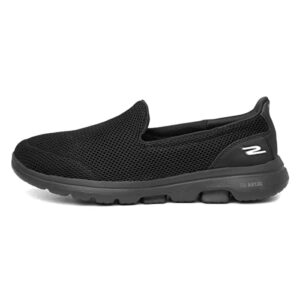 skechers women's go walk 5 sneaker, black, 8.5