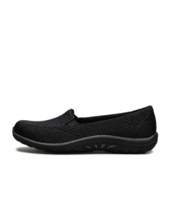 skechers women's reggae fest-willows loafer flat, black, 8 wide